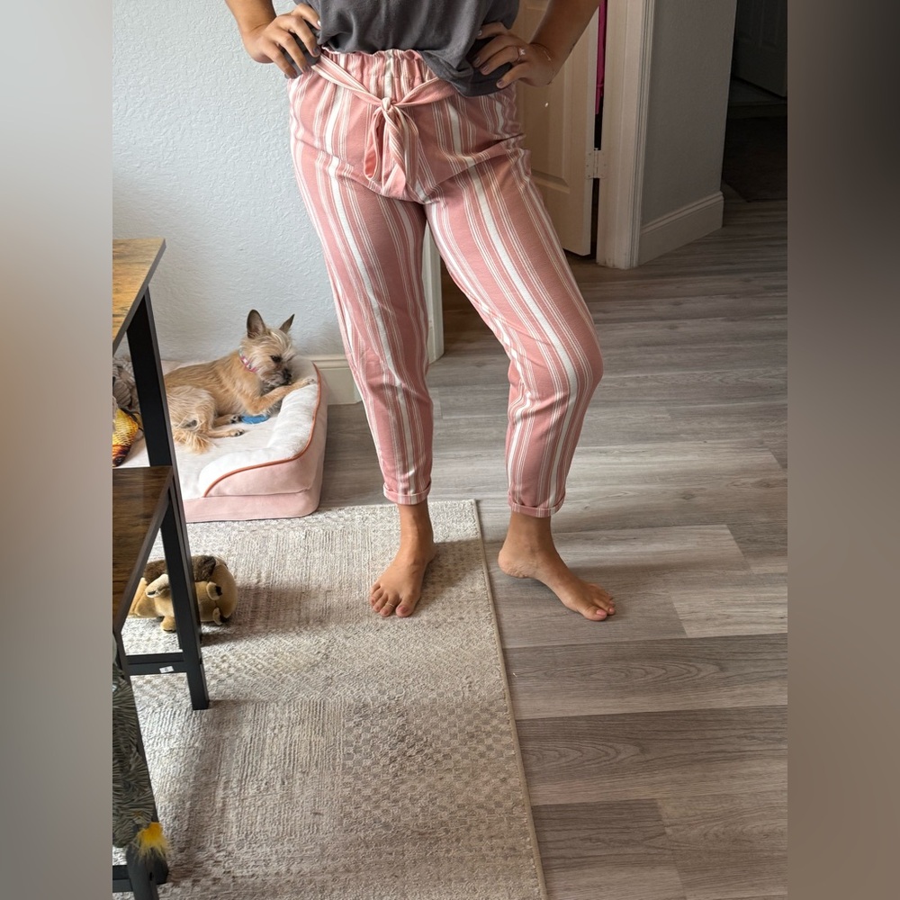 No Comment Pink Striped Pants